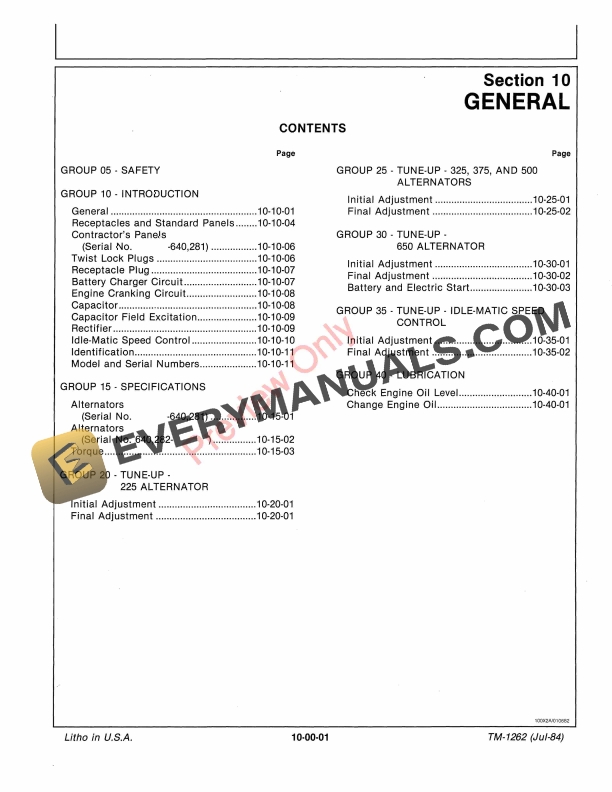John Deere Alternator Technical Manual TM1262 01JUL84 5