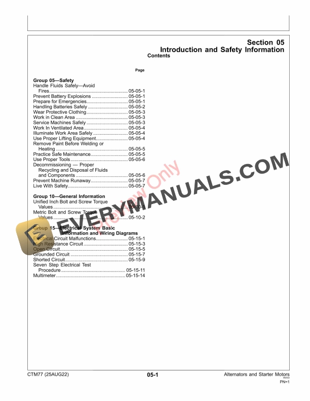John Deere Alternators and Starter Motors Component Technical Manual CTM77 25AUG22 5 John Deere Alternators and Starter Motors Component Technical Manual CTM77 25AUG22 5