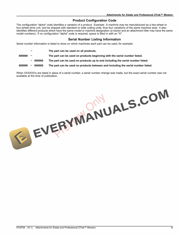 John Deere Attachments for Estate and Professional ZTrak Mowers Parts Catalog PC9709 17OCT23-5