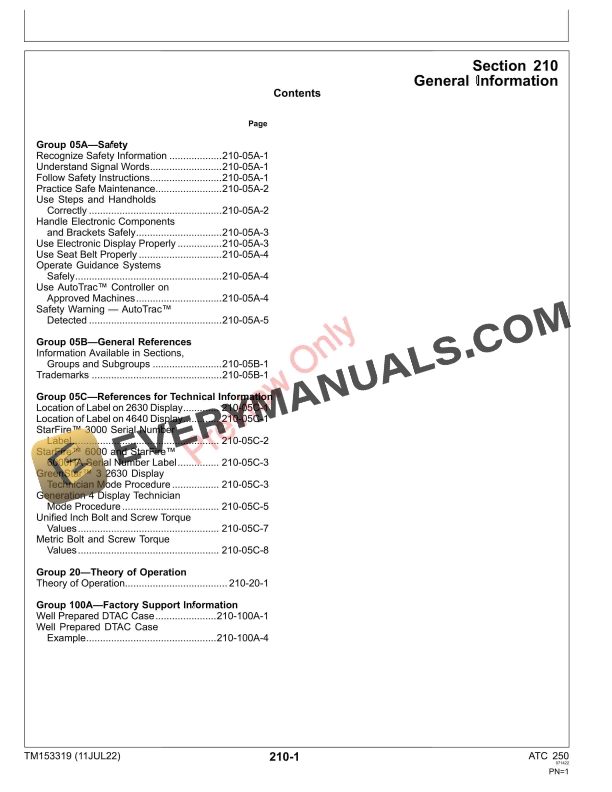 John Deere AutoTrac Controller 250 Technical Manual TM153319 11JUL22 5