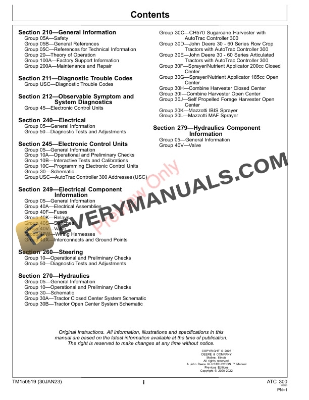 John Deere AutoTrac Controller 300 Technical Manual TM150519 30JAN23 3