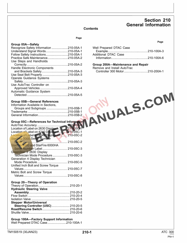 John Deere AutoTrac Controller 300 Technical Manual TM150519 30JAN23 5