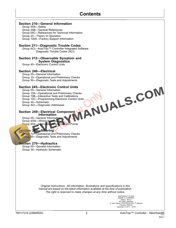 John Deere AutoTrac Controller Reichhardt Technical Manual TM117319 03MAR20 3