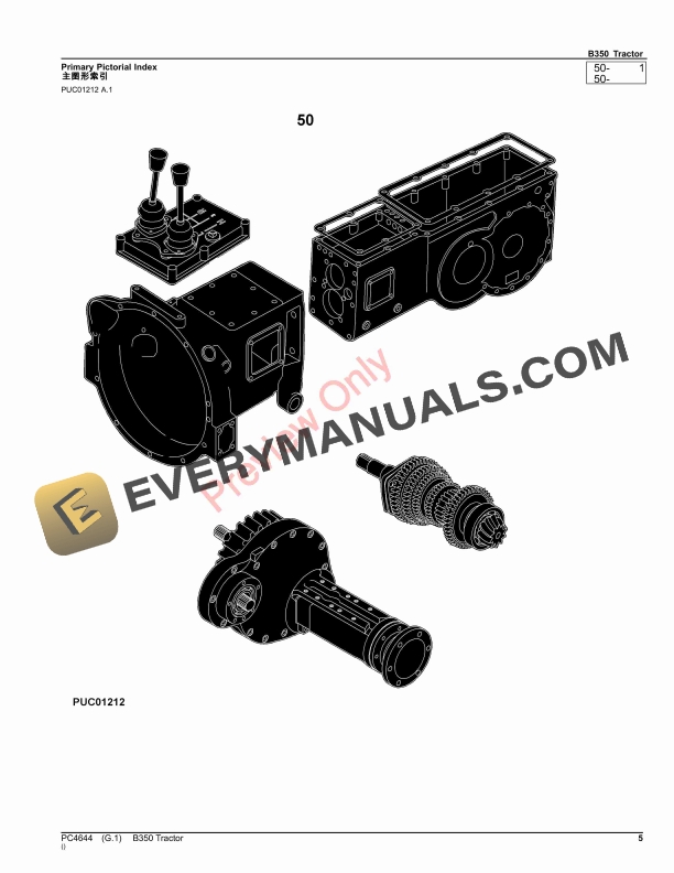 John Deere B350 Tractor Parts Catalog PC4644 05OCT20-5