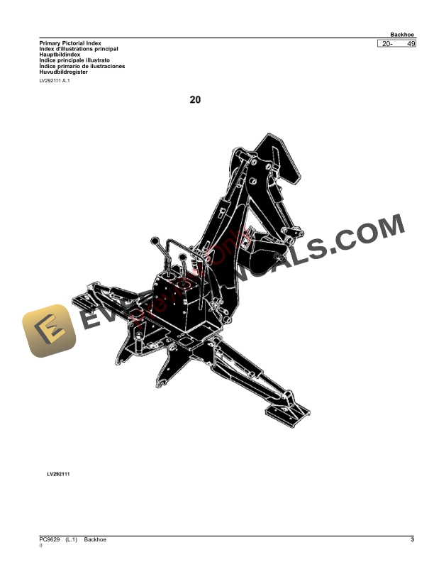 John Deere BACKHOE Parts Catalog PC9629 01AUG23 4 John Deere BACKHOE Parts Catalog PC9629 01AUG23-3