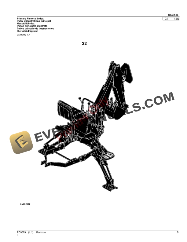 John Deere BACKHOE Parts Catalog PC9629 01AUG23 6 John Deere BACKHOE Parts Catalog PC9629 01AUG23-5