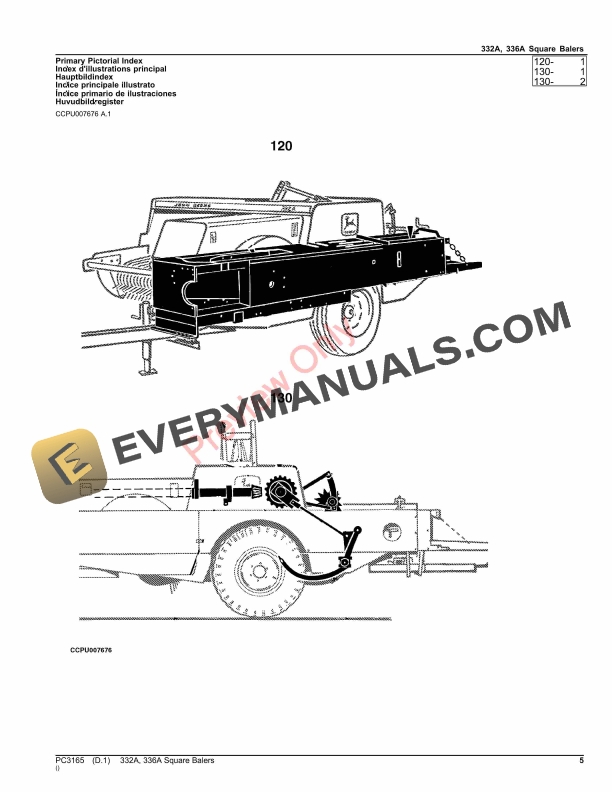 John Deere BALERS 332A, 336A, 332AT, 336AT, 336AWS Parts Catalog PC3165 20SEP21-5