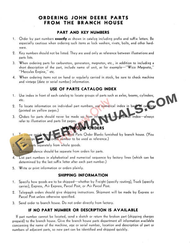 John Deere Bush and Bog Integral Harrow P-98 Parts Catalog PC383 01MAR58-4