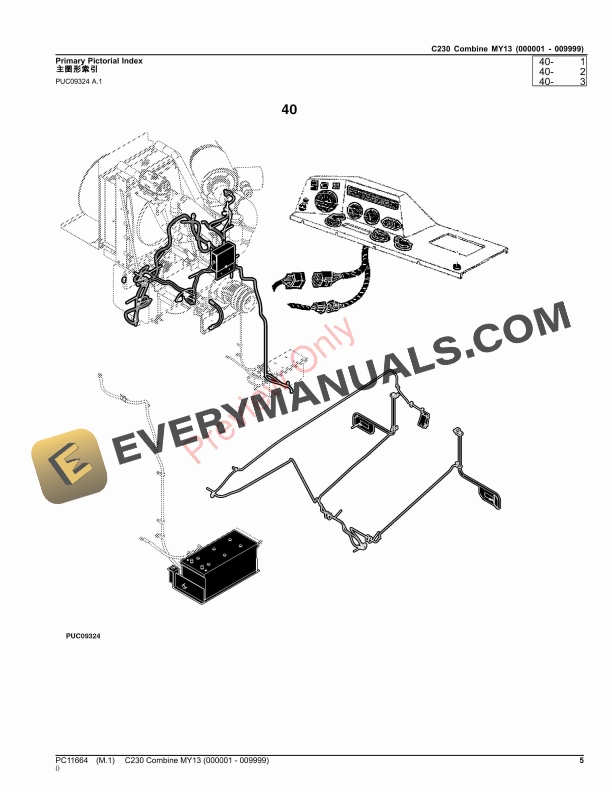 John Deere C230 Combine MY13 000001 009999 Parts Catalog PC11664 19OCT23 5
