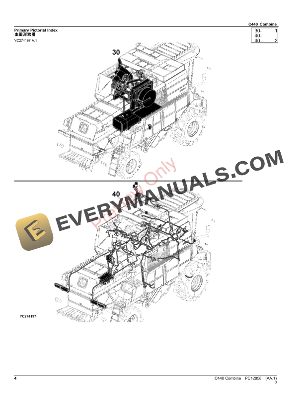 John Deere C440 Combine Parts Catalog PC12858 05NOV23-4