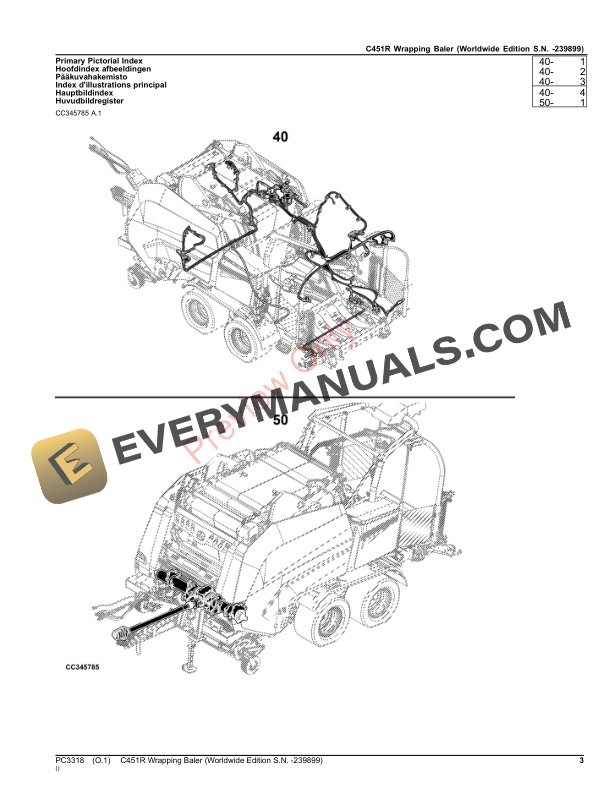 John Deere C451R Wrapping Baler Parts Catalog PC3318 17OCT23-3
