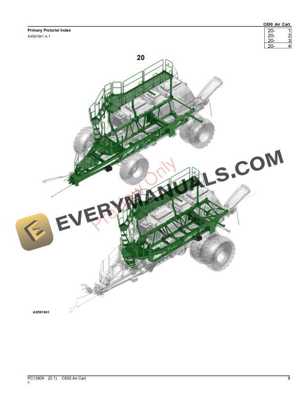 John Deere C650 Air Cart Parts Catalog PC13809 06OCT23-3