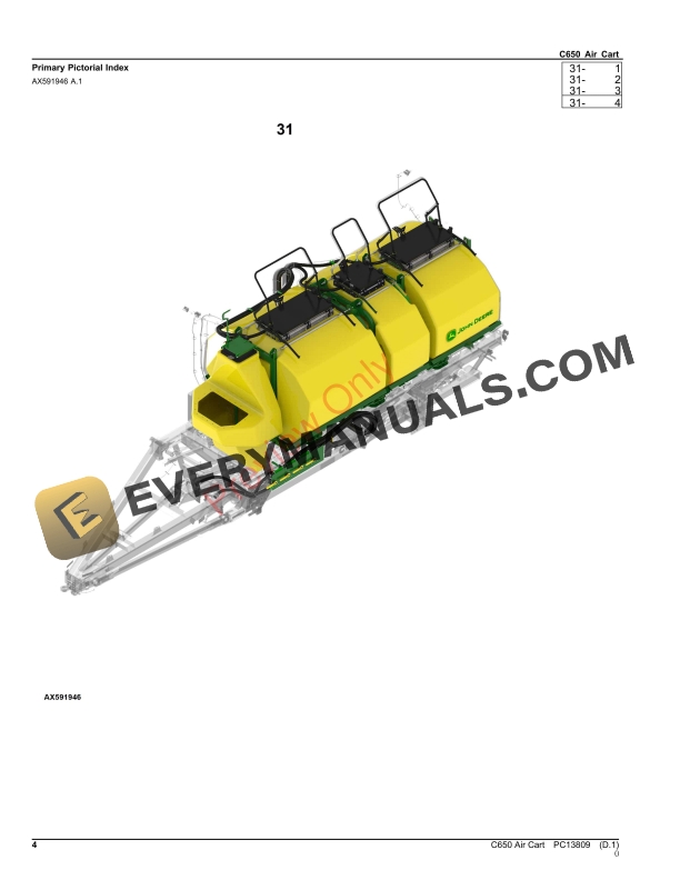 John Deere C650 Air Cart Parts Catalog PC13809 06OCT23-4