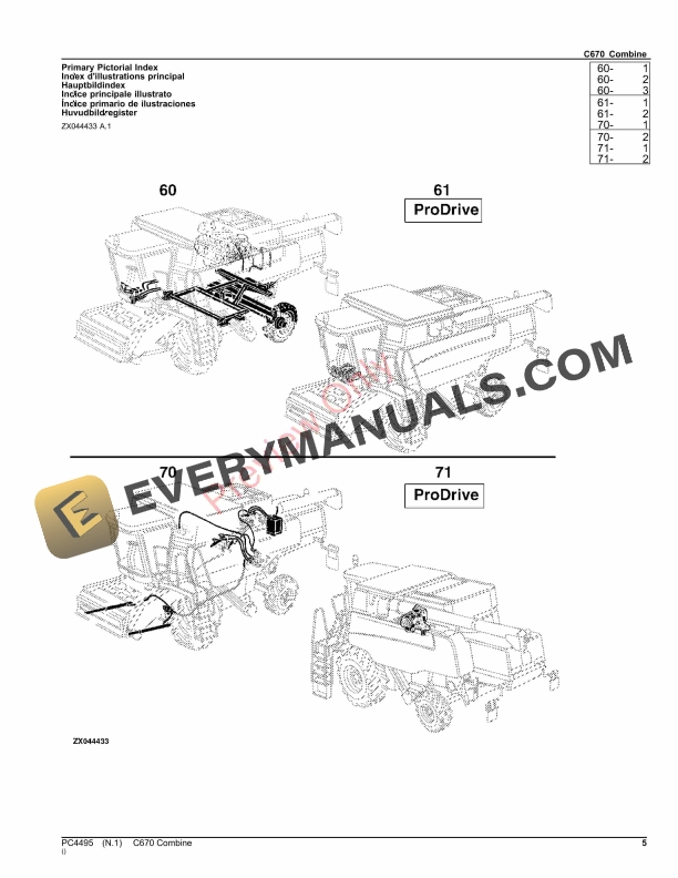 John Deere C670 COMBINE Parts Catalog PC4495 10SEP23-5