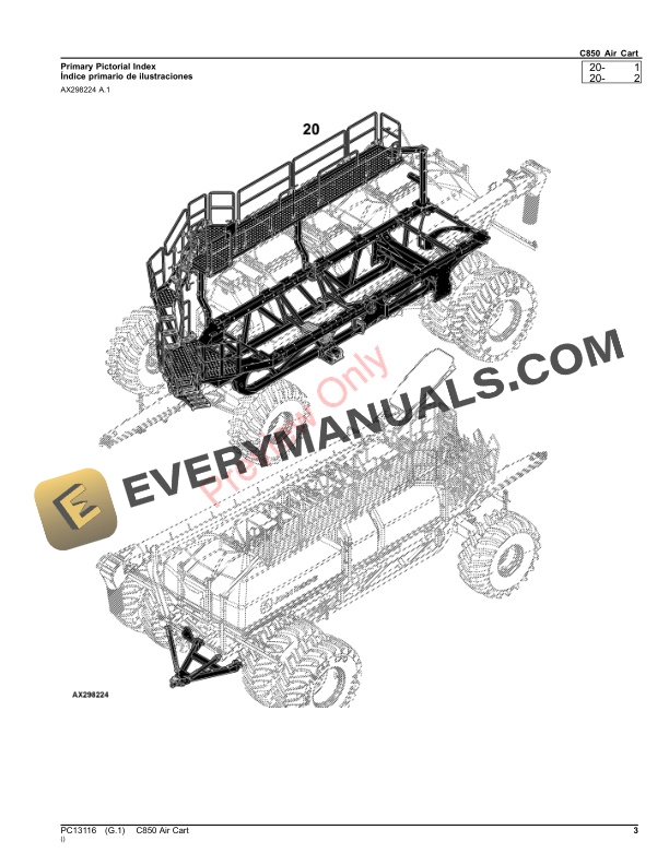 John Deere C850 Air Cart Parts Catalog PC13116 31AUG23-3