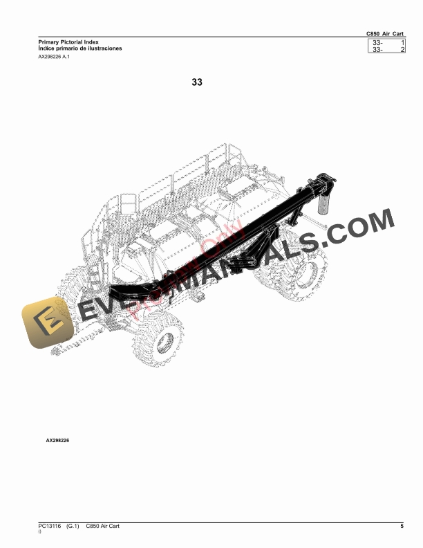 John Deere C850 Air Cart Parts Catalog PC13116 31AUG23-5