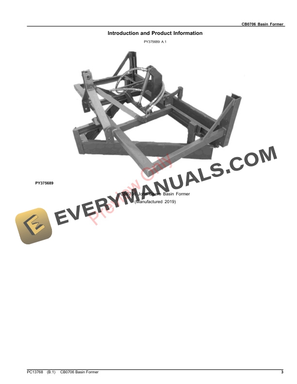 John Deere CB0706 Basin Former Parts Catalog PC13768 20NOV19-3