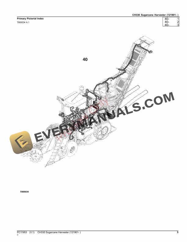 John Deere CH330 Sugarcane Harvester 121901 Parts Catalog PC11953 19OCT23 5
