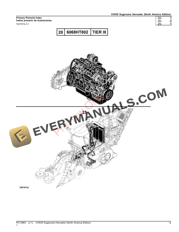 John Deere CH530 Sugarcane Harvester Parts Catalog PC12963 15OCT23-3