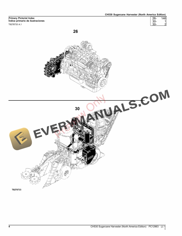 John Deere CH530 Sugarcane Harvester Parts Catalog PC12963 15OCT23-4