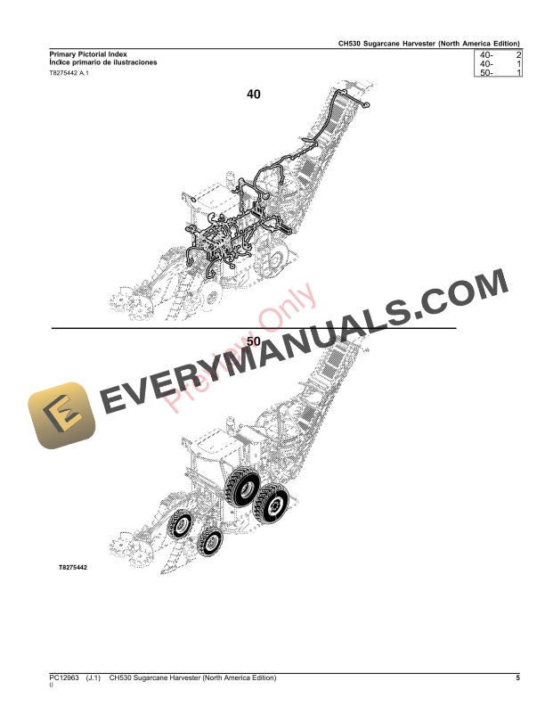 John Deere CH530 Sugarcane Harvester Parts Catalog PC12963 15OCT23-5