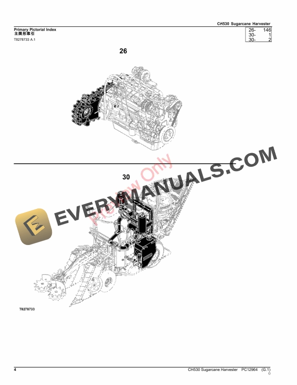 John Deere CH530 Sugarcane Harvester Parts Catalog PC12964 15OCT23-4