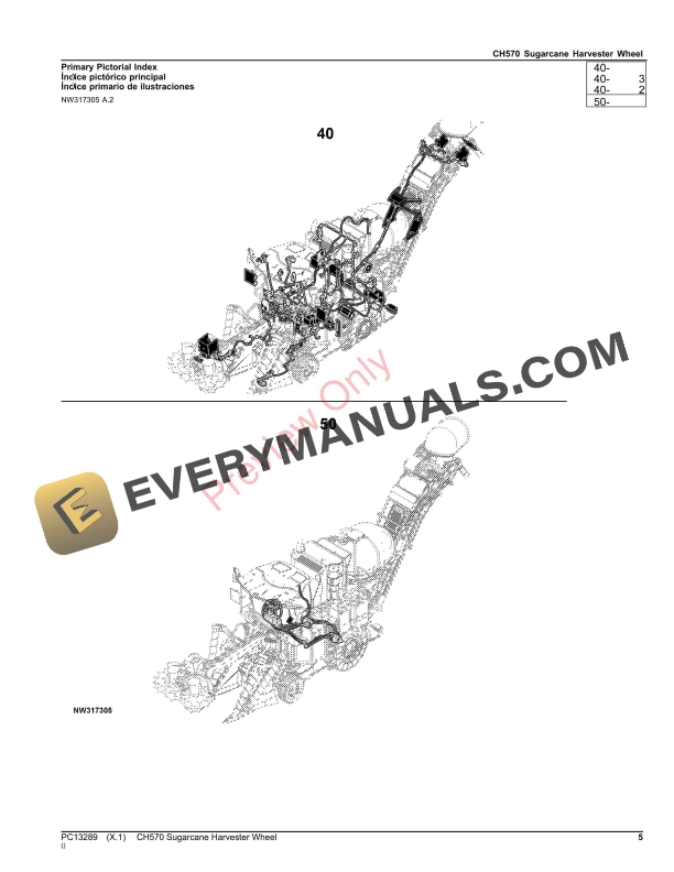 John Deere CH570 Sugarcane Harvester Wheel Parts Catalog PC13289 26OCT23-5
