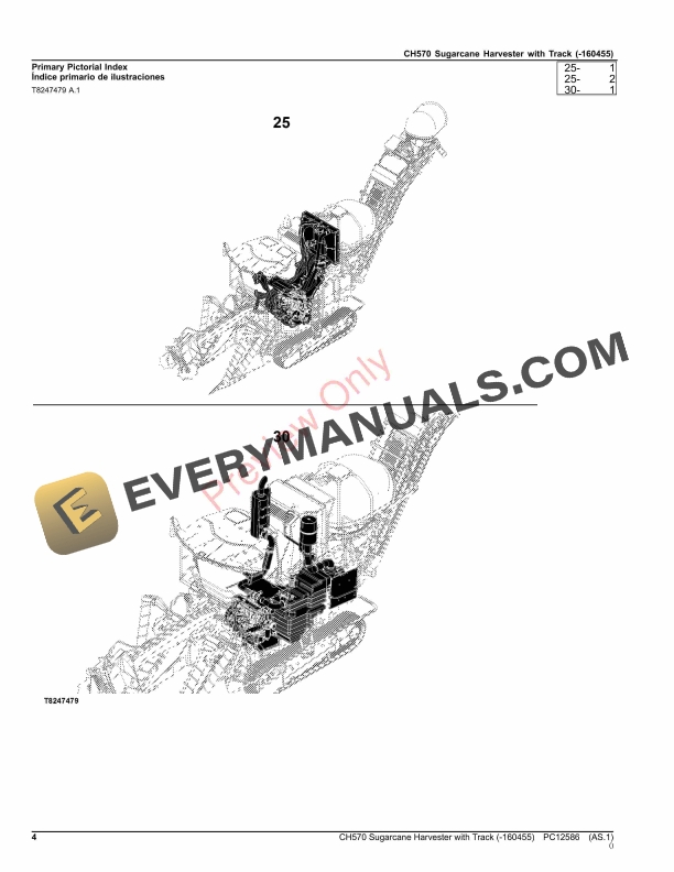 John Deere CH570 Sugarcane Harvester with Track (-160455) Parts Catalog PC12586 08SEP23-4