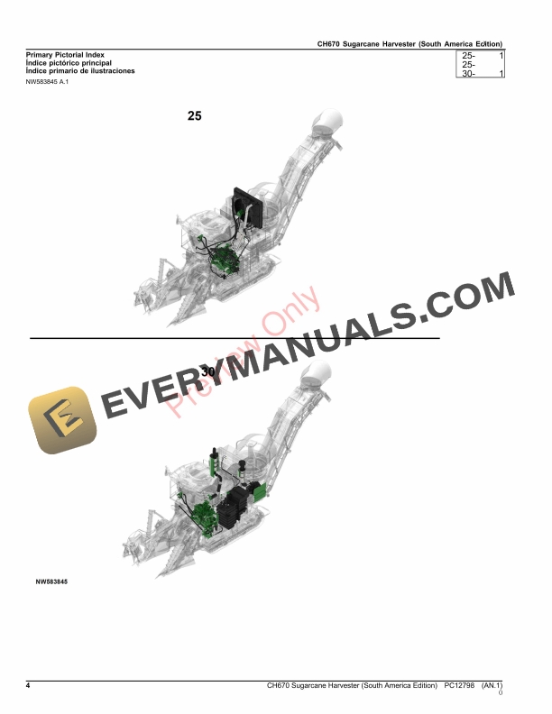 John Deere CH670 Sugarcane Harvester Parts Catalog PC12798 02NOV23-4