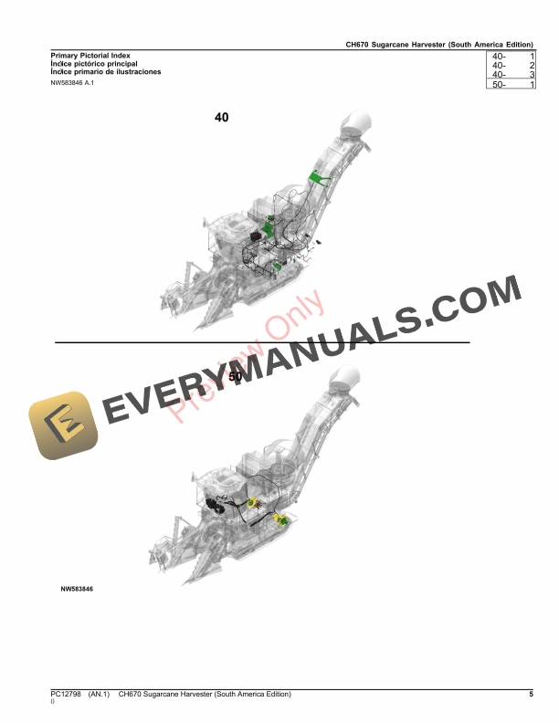 John Deere CH670 Sugarcane Harvester Parts Catalog PC12798 02NOV23-5