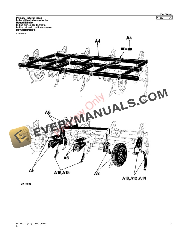 John Deere CHISEL PLOW 500 Parts Catalog PC3117 20SEP21-3