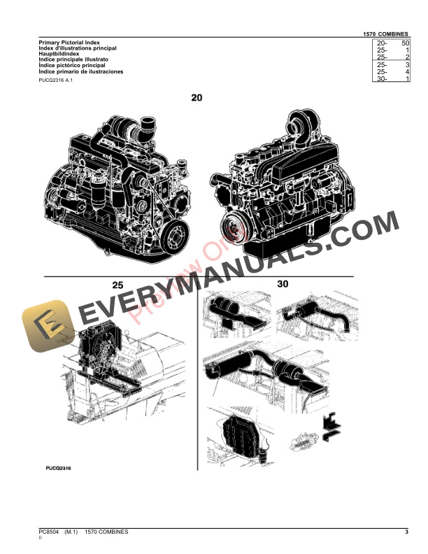 John Deere COMBINE 1570 Parts Catalog PC8504 19NOV23 4 John Deere COMBINE 1570 Parts Catalog PC8504 19NOV23-3