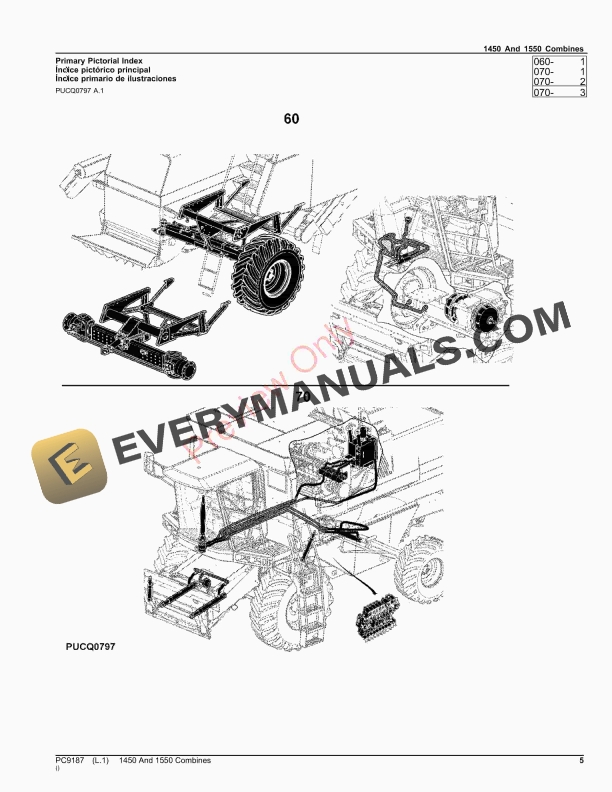 John Deere COMBINES 1450,1550 Parts Catalog PC9187 26OCT23-5