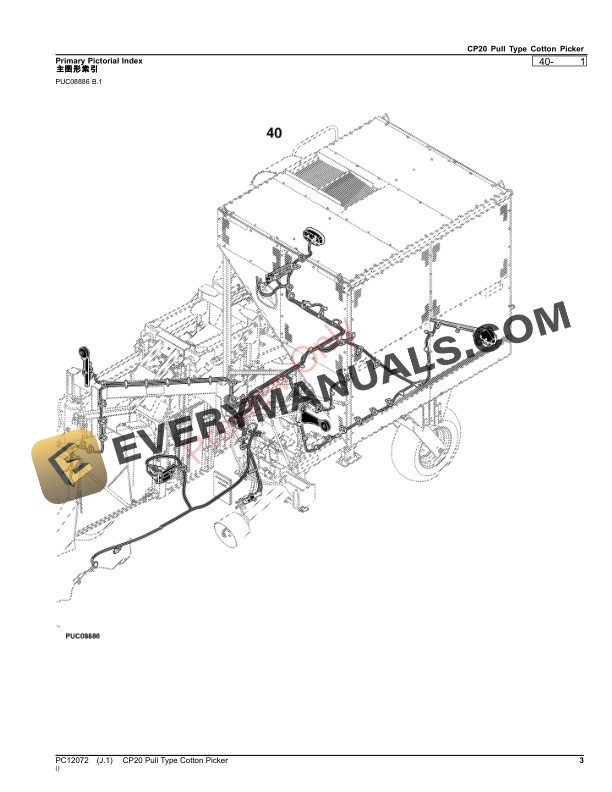 John Deere CP20 Pull Type Cotton Picker Parts Catalog PC12072 19SEP23-3