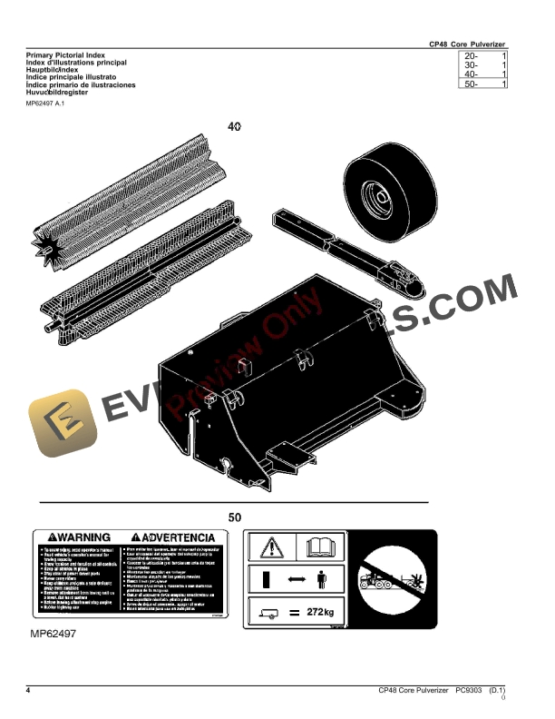John Deere CP48 CORE PULVERIZER Parts Catalog PC9303 31OCT22-4