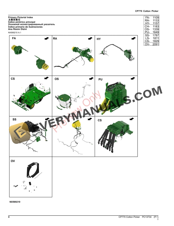 John Deere CP770 Cotton Picker Parts Catalog PC13734 19OCT23-4