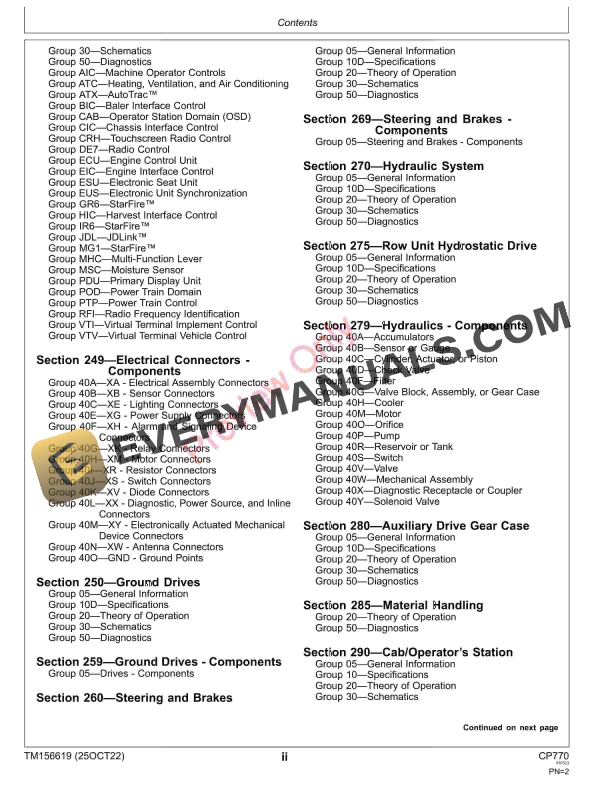 John Deere CP770Cotton Picker Diagnostic Technical Manual TM156619 25OCT22 4