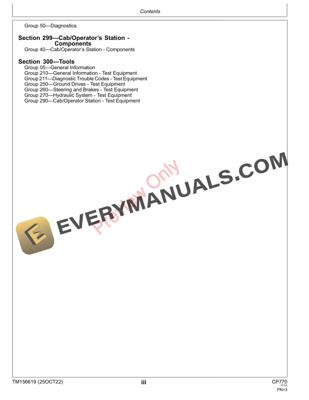 John Deere CP770Cotton Picker Diagnostic Technical Manual TM156619 25OCT22 5