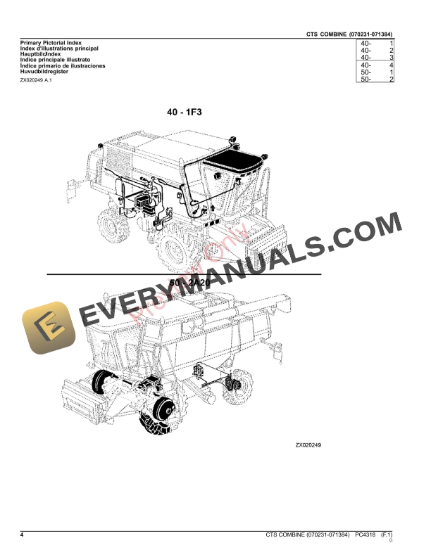 John Deere CTS COMBINE (070231-071384) Parts Catalog PC4318 12OCT23-4