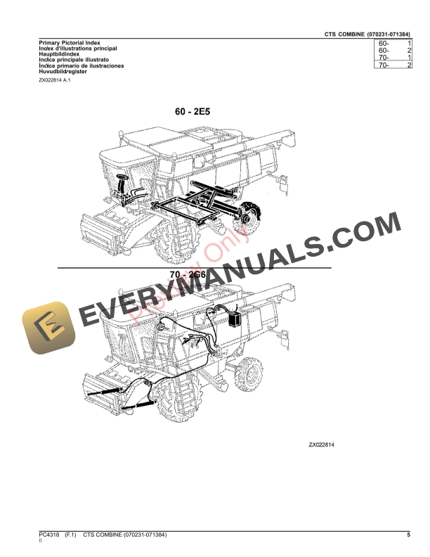 John Deere CTS COMBINE (070231-071384) Parts Catalog PC4318 12OCT23-5