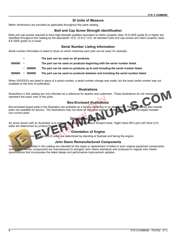 John Deere CTS II COMBINE Parts Catalog PC2752 03OCT23-4