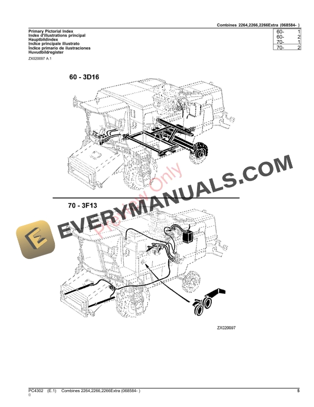 John Deere Combines 2264,2266,2266Extra (068584- ) Parts Catalog PC4302 16NOV23-5