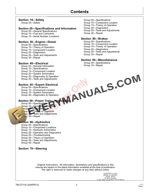 John Deere Compact Utility Tractor 2027R and 2032R Technical Manual TM127119 24APR13 3