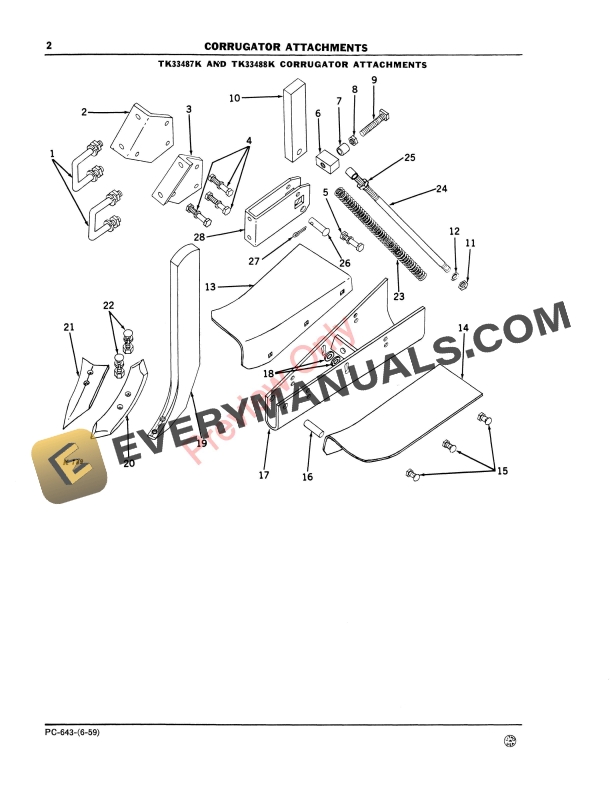 John Deere Corrugator Attachments Parts Catalog PC643 01JUN59-4