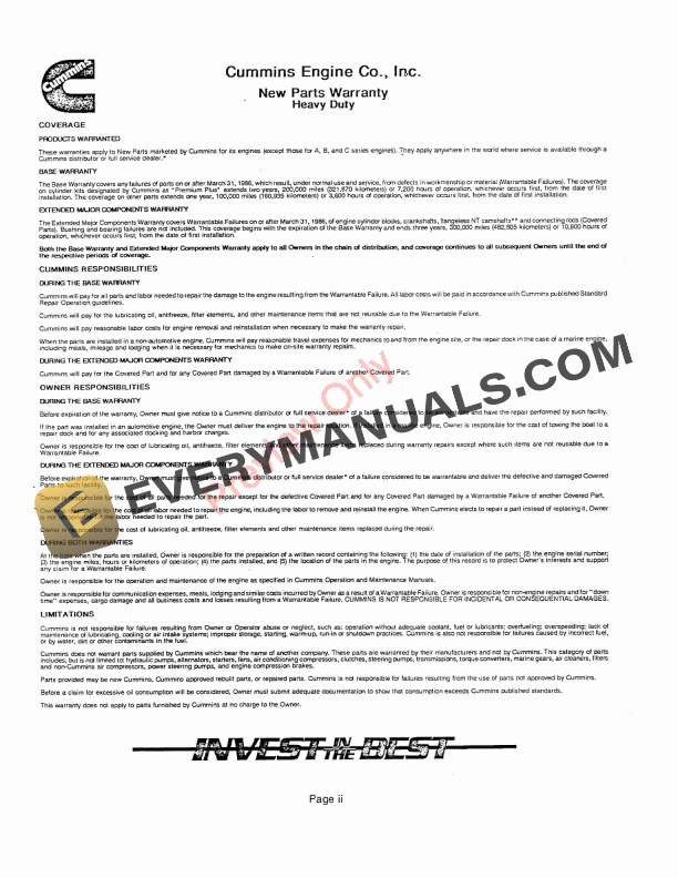 John Deere Cummins NTA855 Engine Parts Catalog PC2282 01MAR90-4