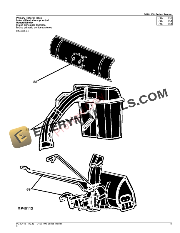John Deere D120 100 Series Tractor Parts Catalog PC10443 08SEP23 5