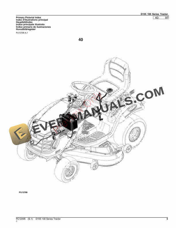 John Deere D155 100 Series Tractor Parts Catalog PC12495 10SEP23-5