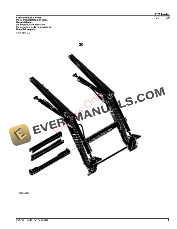 John Deere D170 Loader Parts Catalog PC6130 17OCT23 4 John Deere D170 Loader Parts Catalog PC6130 17OCT23-3