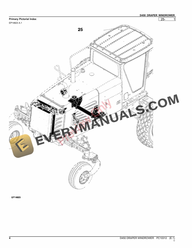 John Deere D450 DRAPER WINDROWER Parts Catalog PC10312 10MAY23 4