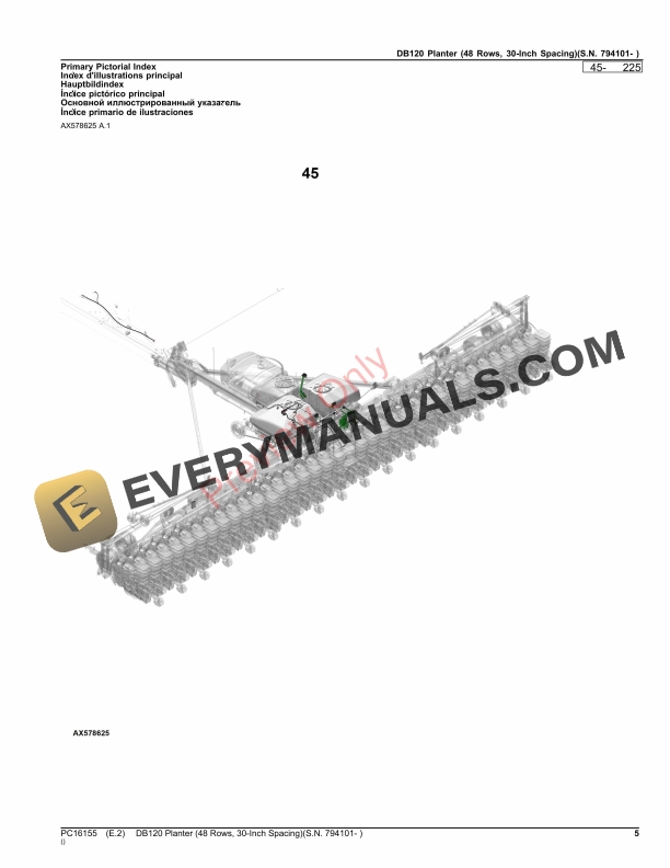 John Deere DB120 Planter (48 Rows, 30-Inch Spacing)(S.N. 794101- ) Parts Catalog PC16155 15OCT23-5